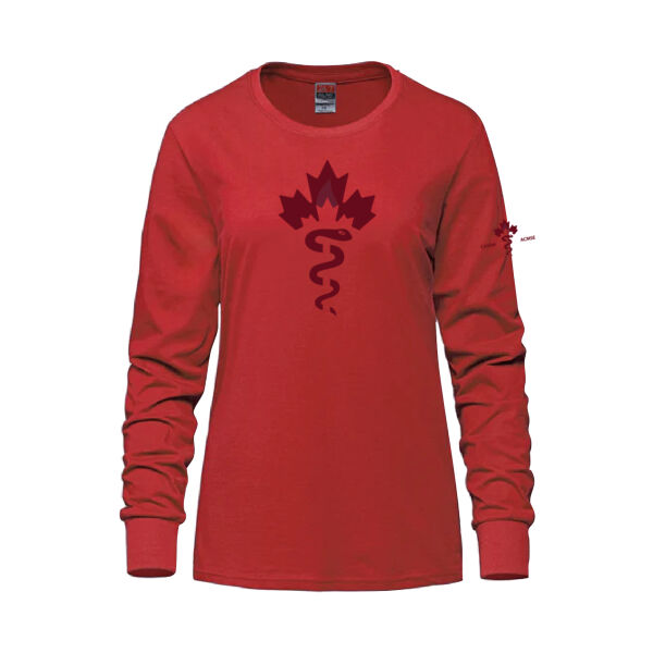 Breeze Women's Tone on Tone Caduceus Printed Long Sleeve Thumbnail